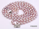 Lavender Pearl Necklace 7-8mm 3-Strand