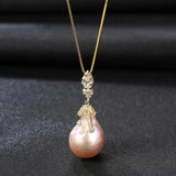 925 Silver Necklace with Baroque Pearl Pendant High Jewelry Gift