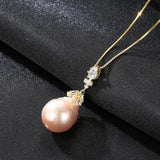 925 Silver Necklace with Baroque Pearl Pendant High Jewelry Gift