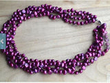 Freshwater Pearl Necklace 4 rows Baroque Amaranth 7mm Bridesmaid Jewelry