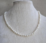 Elegant White Freshwater Pearl Necklace 18inches