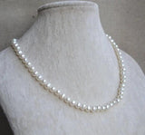 Elegant White Freshwater Pearl Necklace 18inches