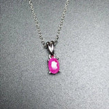 Natural Ruby 925 Silver Women's Pendant