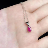 Natural Ruby 925 Silver Women's Pendant