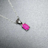Natural Ruby 925 Silver Women's Pendant