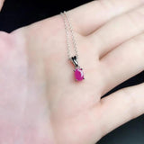 Natural Ruby 925 Silver Women's Pendant
