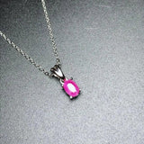 Natural Ruby 925 Silver Women's Pendant