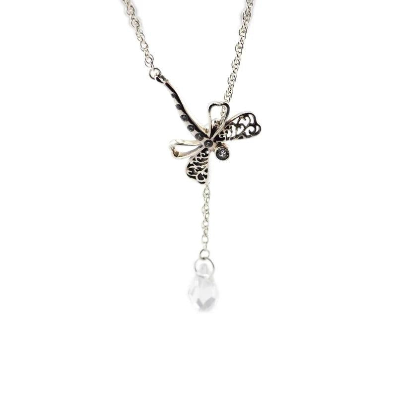 Dreamy Dragonfly Necklace 925 Sterling Silver Jewelry Pendant Necklace