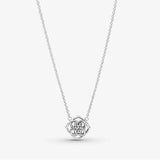 925 Silver Rose Petals Necklace Beaded Chain for Women