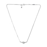 Sparkling Wishbone Heart Necklace 925 Sterling Silver Jewelry
