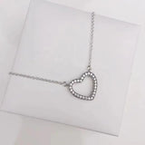 925 Silver Heart Pendant Necklace Women Fine Jewelry