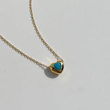 925 Silver Zircon Heart Pendant Necklace Colorful Stylish Minimalist Jewelry