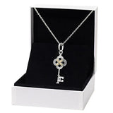 925 Sterling Silver Spring Key & Flower Necklace
