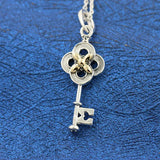 925 Sterling Silver Spring Key & Flower Necklace