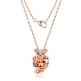 925 Sterling Silver Lion Princess Heart Necklace