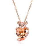 925 Sterling Silver Lion Princess Heart Necklace