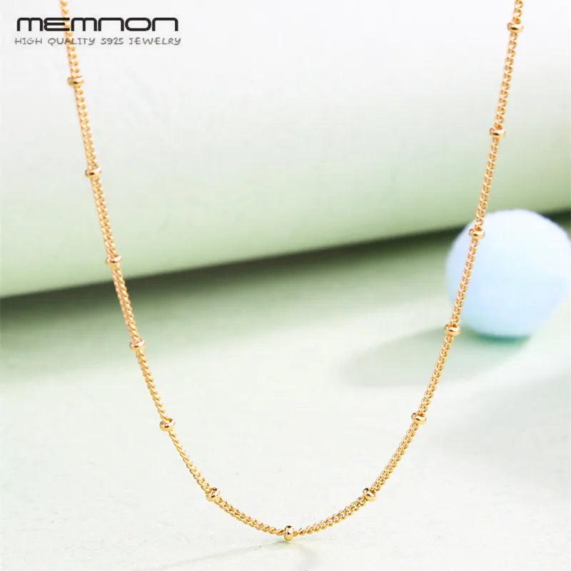 Spring Shine Beaded Necklace 925 Sterling Silver Men Women DIY Jewelry