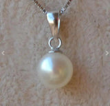 6mm Freshwater Pearl Sterling Silver Necklace Wedding Women Gift