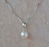 6mm Freshwater Pearl Sterling Silver Necklace Wedding Women Gift