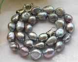 Gray Baroque Freshwater Pearl Necklace 17''