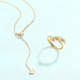 925 Silver Cupids Arrow Chain Necklace Double Love Arrow Gift