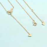 925 Silver Cupids Arrow Chain Necklace Double Love Arrow Gift