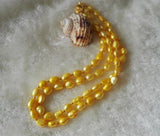 Yellow 2rows Baroque Freshwater Pearl Necklace