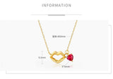 Anomokay Sexy Lips with Heart Ruby Corundum Necklace 925 Sterling Silver