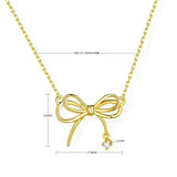 Classic Bowknot Necklace with Zircon 925 Silver Chain