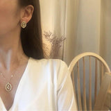 Tulip Flower 925 Silver Necklace Oval Lace Border Pendant