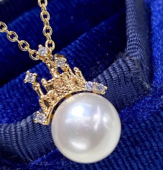 5A Aurora Natural Pearl Pendant 9-10mm Flawless Necklace