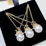 5A Aurora Natural Pearl Pendant 9-10mm Flawless Necklace