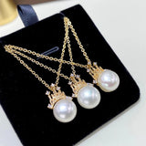 5A Aurora Natural Pearl Pendant 9-10mm Flawless Necklace
