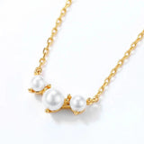 Little Deer Pearl Necklace S925 Silver Chain Link Jewelry