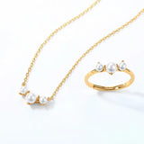 Little Deer Pearl Necklace S925 Silver Chain Link Jewelry