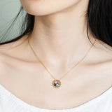 Vintage Zircon Basket Necklace 925 Silver