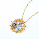 Vintage Zircon Basket Necklace 925 Silver