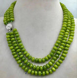 Natural Gemstone Necklace Silver Clasp 17-19
