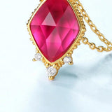 Rhombus Corundum Necklace 925 Silver Jewelry