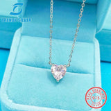 925 Silver Heart Necklace Pendant with Cubic Zircon CZ