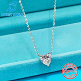 925 Silver Heart Necklace Pendant with Cubic Zircon CZ