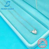 925 Silver Heart Necklace Pendant with Cubic Zircon CZ
