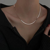 925 Sterling Silver Flat Snake Necklace 2mm