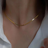 925 Sterling Silver Flat Snake Necklace 2mm