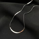925 Sterling Silver Flat Snake Necklace 2mm