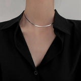 925 Sterling Silver Flat Snake Necklace 2mm