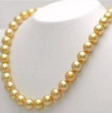 Yellow Sea Shell Pearl Necklace 10mm 18''