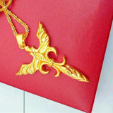 Angel Sword Cross Pendant Necklace for Men Women Craft Imitated Chain Jewelry