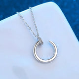 925 Silver Mini Diamond Nail Pendant Necklace 0.19CT