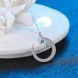 925 Silver Mini Diamond Nail Pendant Necklace 0.19CT